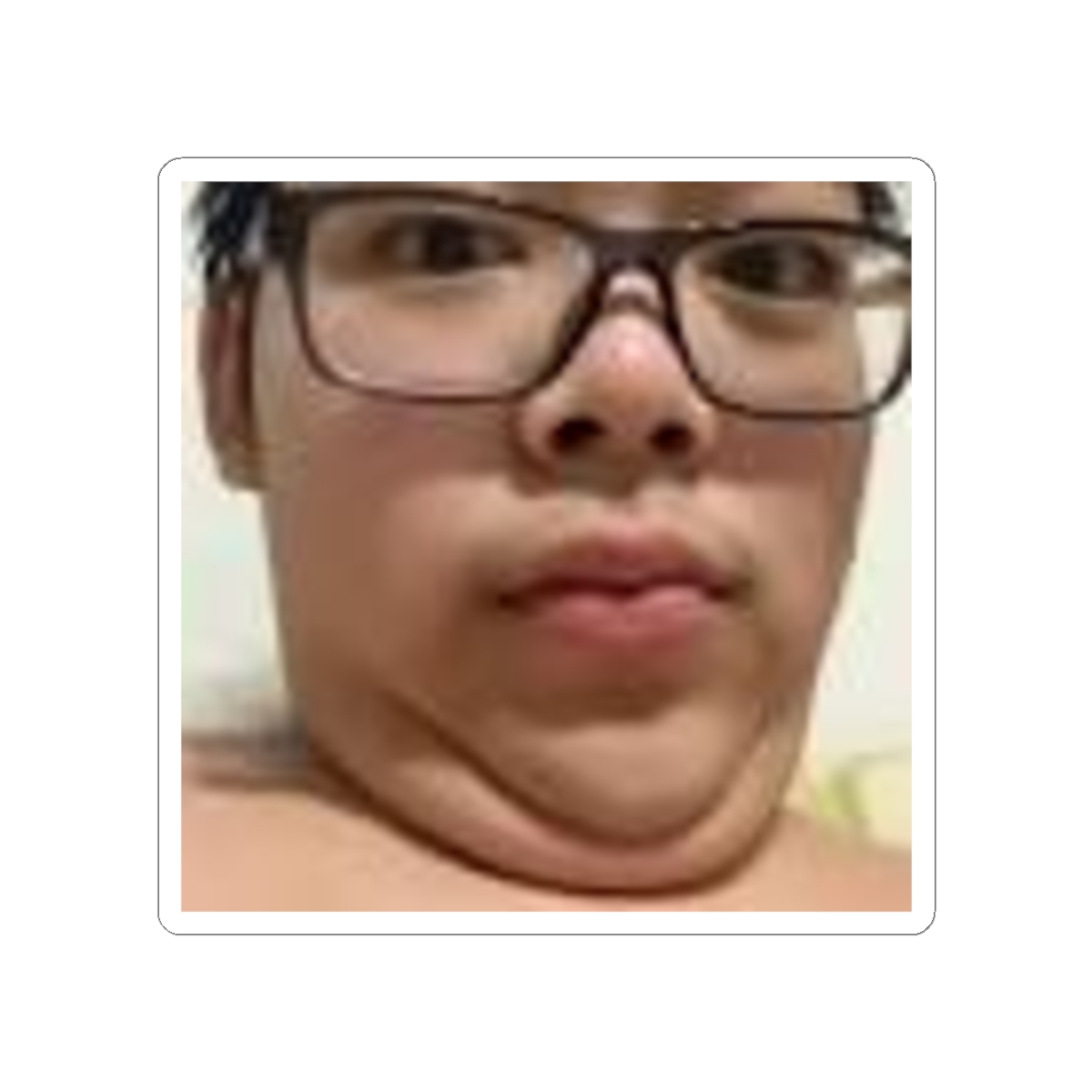 Funny Double Chin Face Sticker | Kiss-Cut Sticker, Laptop Decal | AsianJeff