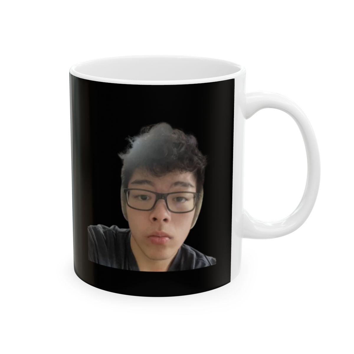 Monochrome Portrait Mug | Black Background Ceramic Mug | AsianJeff